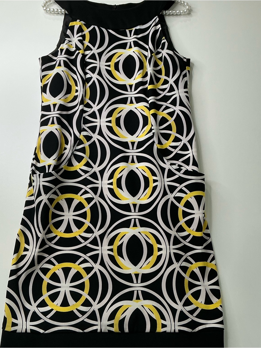I.N. Studio Sundress Black, White & Yellow Sleeveless  Dress - Women's Size 8